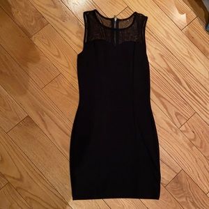 Blank mini dress with see through top